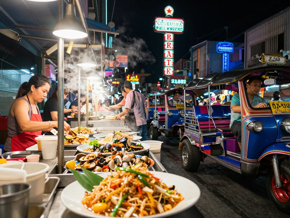 Thai street food market